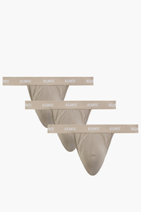 Atlantic 3BMP-1572 stringi męskie 3 pack niska talia beżowy