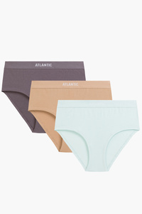 Figi Atlantic 3CLP-009 3-pack beżowy/kamienny/miętowy