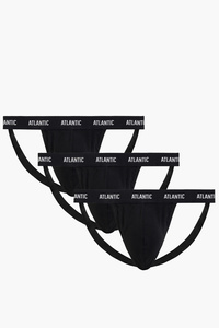 Atlantic 3BMP-1571 jockstrap 3 pack slipy otwarte czarny