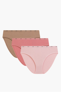 Figi Atlantic 3CLP-010 3-pack ciemnoróżowy/ciemnobeżowy/różowy