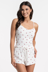 Moraj PDD3100-002 piżama top na ramiączkach i szorty patt 1 -cherry