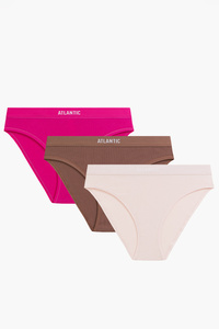 Figi Atlantic 3CLP-012 3-pack fuksja/karmel/różowy