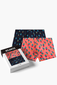 Bokserki Atlantic 2MHH-005 2-pack granat/róż