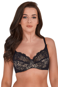 Gaia 534 Chantal Biustonosz miękki, czarny ażur