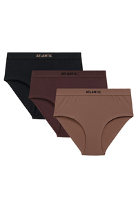 Atlantic 3CLP-009B 3-pack figi wysokie, bawełniane cappucino/czekoladowy/czarny