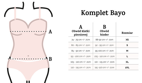 DKaren - Komplet Bayo tabela rozmiarów