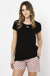 Nocna piżama Italian Fashion Bonilla kr.r. kr.sp. czarny/druk