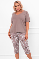 Piżama Italian Fashion Kimuri kr.r. sp.3/4 cappuccino/druk