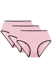 Wysokie figi Vivisence 4017 3-pack gumka czarna: róż