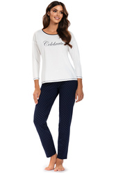 Nocna piżama Vivisence 2029 ecru/granat