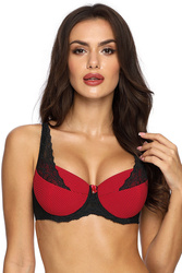 Biustonosz push-up Vena VB-1446 czerwony-czarny