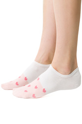 Skarpety stopki Steven 021 wzorowane stopki ecru/serca 058