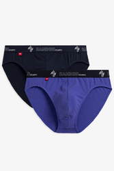 Majtki slipy Atlantic 2MP-1565 2-pak grafit/fiolet