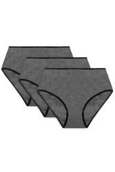 Wysokie figi Vivisence 4017 3-pack gumka czarna: grafit