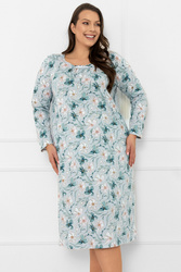 Nocna koszula Italian Fashion Sekwoja dł.r. druk/turkus