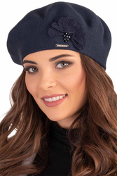 Vivisence 7036 Nakrycie głowy beret, granatowy