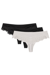 Szorto-stringi Wol-Bar Sirtaka 3-pak czarny-czarny-biały