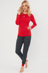 Piżama Italian Fashion Foggia dł.r. dł.sp. czerwony/druk