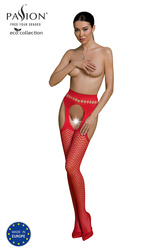 Passion ECO S002 Wyrób pończoszniczy pończochy z pasem, red