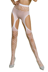 Wyrób pończoszniczy pończochy z pasem Passion ECO S005 white