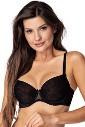 Biustonosz push-up PariPari Laila black-red