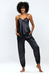 Nocna komplet top + spodnie Dkaren Day czarny