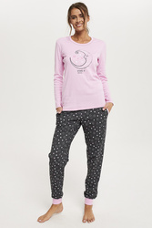 Italian Fashion Antilia dł.r. dł.sp. Nocna piżama, róż/druk