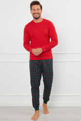 Piżama Italian Fashion Fogo dł.r. dł.sp. czerwony/druk
