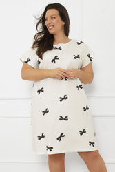 Nocna koszula Italian Fashion Figaro kr.r. druk/biały