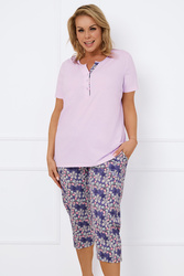 Nocna piżama Italian Fashion Carbonia kr.r. sp.3/4 róż/druk