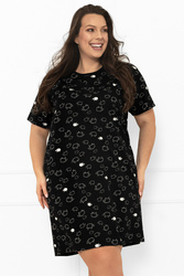 Nocna koszula Italian Fashion Bonnie kr.r. druk/czarny