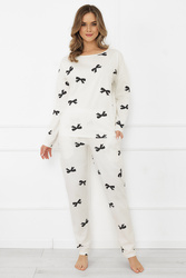 Piżama Italian Fashion Figaro dł.r. dł.sp. druk/biały