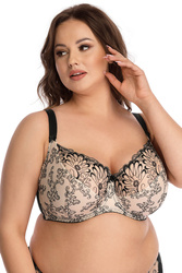 Biustonosz miękki Nessa Tatuaż N500 beżowo-czarny