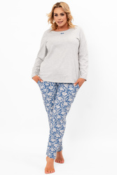 Piżama Italian Fashion Boma dł.r. dł.sp. j.melanż/druk