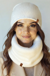 Komplet czapka+komin Vivisence 70115Kmpl ecru