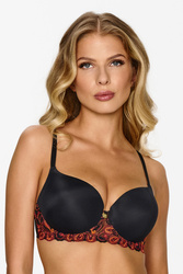 Biustonosz push-up Lupo 2611 czarno-czerwony