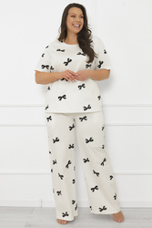 Piżama Italian Fashion Figaro kr.r. dł.sp. druk/biały