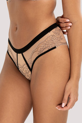Unikat Atina szorty z koronkowymi wykończeniami beż-czarny