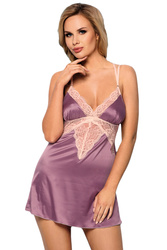 Nocna koszulka Vena VHL-374 fiolet-pudrowy róż