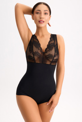 Bella Misteria 51-159 body z dekoltem w serek czarny