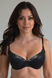 Kostium kąpielowy biustonosz usztywniany Vivisence 3230 czarno-srebrny