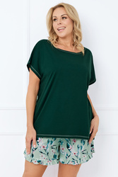 Piżama Italian Fashion Florisa kr.r. kr.sp. c.zielony/druk