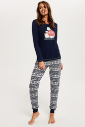 Italian Fashion Arktyka dł.r. dł.sp. Nocna piżama, granat/druk