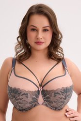 Biustonosz półusztywniany Gaia 1318M Priya Maxi grafitowo-różowy