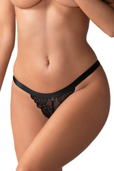 Obsessive 828-THC-1 Majtki stringi otwarte, czarny