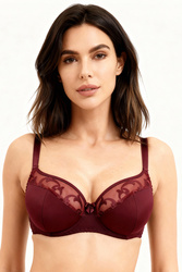 Biustonosz półusztywniany Vivisence 1020 bordowy