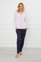 Piżama Italian Fashion Libra dł.r. dł.sp. róż/druk