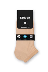 Skarpety stopki Steven 042 100% bawełny beżowy 004