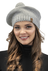 Beret damski Vivisence 7074 jasnoszary