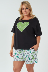 Piżama Italian Fashion Picos kr.r. kr.sp. czarny/druk